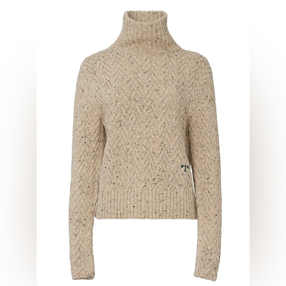 Tory Burch Wool Camel Chunky Turtleneck Sweater - Picture 4 of 11